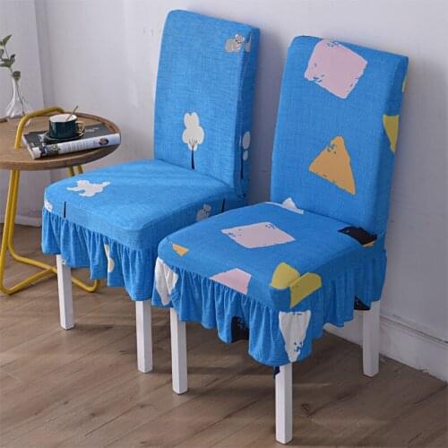 Chair Cover with Skirt Protector Slipcover Elastic Spandex for Office Wedding Banquet Hotel Chaise Chair Covers Kichen Chairs