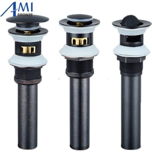 Blackened Brass Bathroom vanities sink basin pop up drainer with water flow plumbing accessories stopper waste