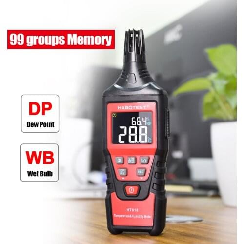 Handheld Smart LED Digital Thermometer and Hygrometer Handheld Weather Station Temperature and Humidity Measurement Detector