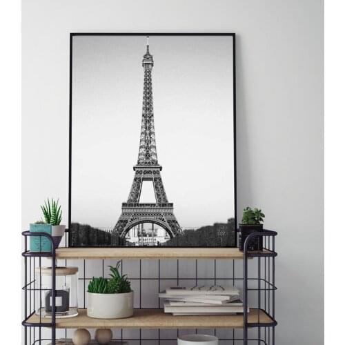Eiffel Tower Decor Canvas Paintings Poster French Paris Wall Art Prints Black and White Paris Landscape Pictures Wall Decor