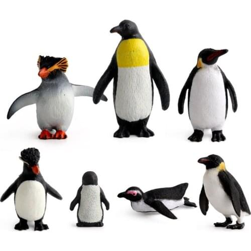 Simulation Marine Life Penguin Model PVC Mini Doll Kid Collection Toy Gift