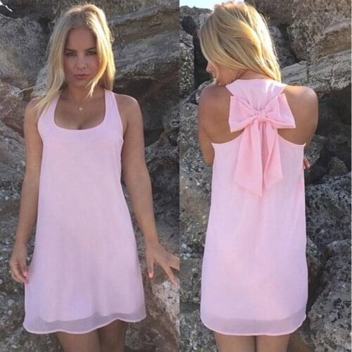 Bigsweety Hot Sale Women Fashion Mini Chiffon Dress Sexy Lady Backless Bow Elegant Vestidos Dresses Female Clothing New
