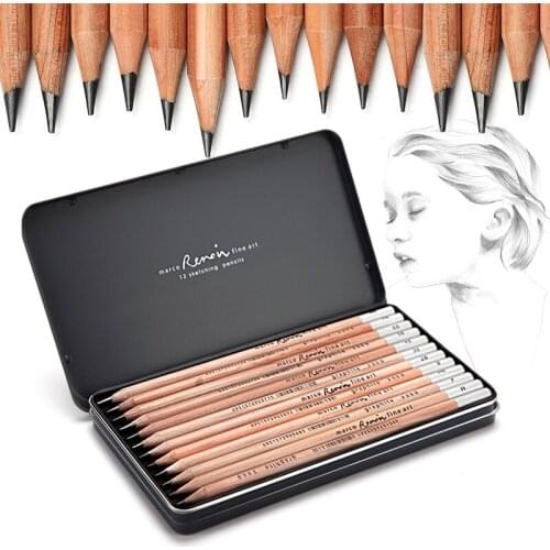 MARCO Charcoal Pencil Mixed Lead Sketch Pencil for Dibujo Profesional Sketching Drawing Lapices Profesionales Art Supplies