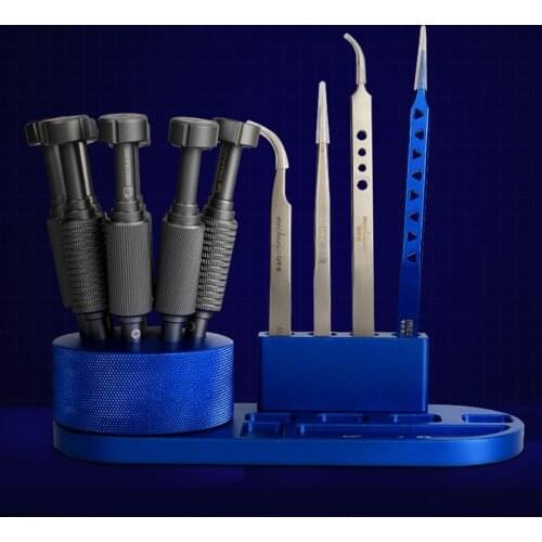 MECHANIC Rotating Magnetic Screwdriver Holder Aluminum Screwdriver 13 Port Container With Magnetic Platform