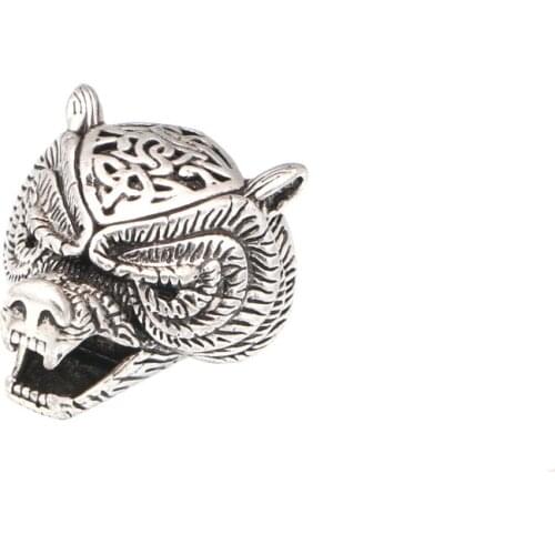 Mestylish Totem Beast Accessories Bronze Tiger Head Creative DIY For Men Domineering Bracelet Beaded Wolf Head Spacer Beads