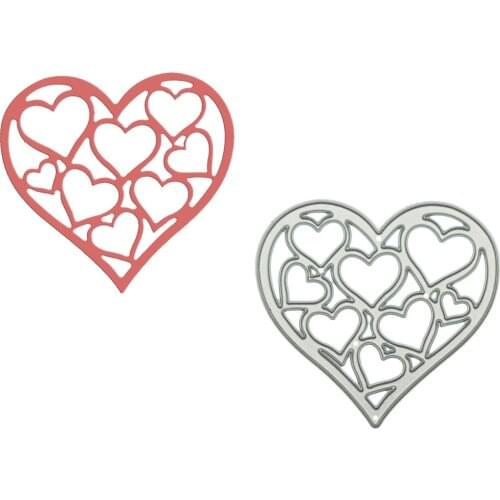 Small Size Heart In Heart Metal Cutting Dies Scrapbooking DIY Congratulation Thanking Birthday Card Decorating Paper Cutter
