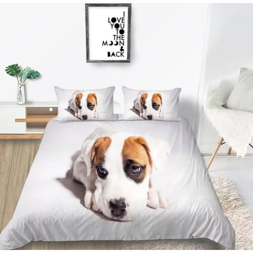 Fashionable Bedding Set Funny Dog Cute High End 3D Duvet Cover King Queen Twin Full Single Double Unique Design Bed Set