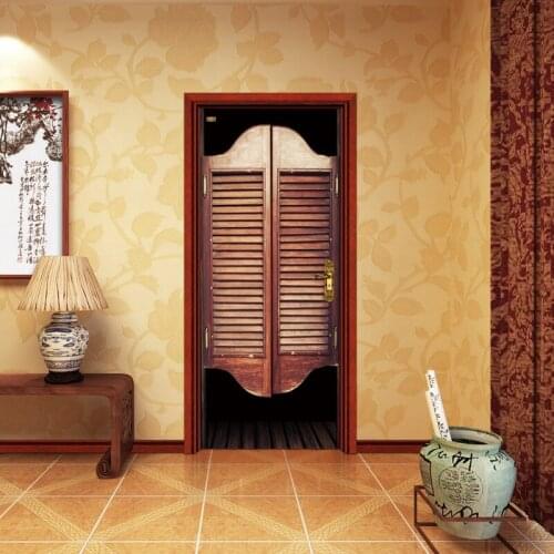 77x200cm 3D Autumn Leaves Door Stickers For Bedroom Living Room Beautiful Landscape Mural Decal Home Decor Adhesive Wallpaper