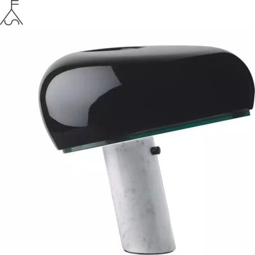 Nordic Design Simple Mushroom Table Lamp for Living/Model Room Modern Black White Marble Light Home Decor Bedside Bedroom Study