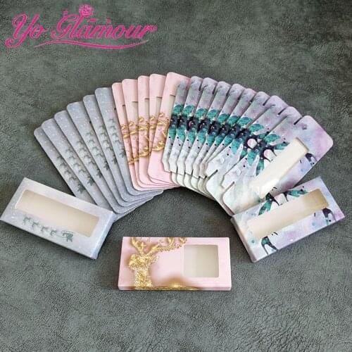 New Arrival Christmas Lash Boxes Packaging Wholesale Bulk Eyelash Case Box Fashion Long Rectang Packaging Boxes Custom Logo