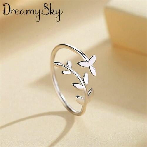 Charming Open Leaf Ring for Women Vintage Boho Party Rings Gothic Punk Jewelry Gifts for Girls 2021