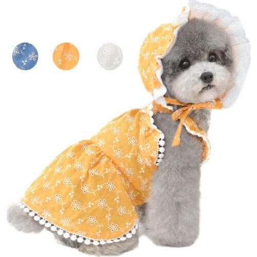 Printing Dog Dresses for Small Dogs Spring Cute Cotton Puppy Clothes for Chihuahua Teedy Vestidos Para Perritas Dropshipping