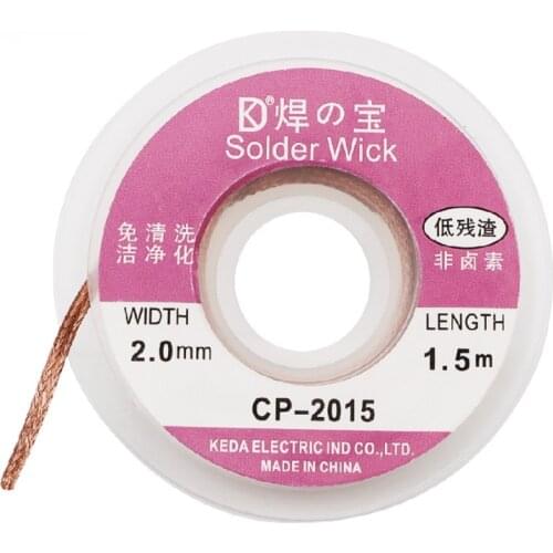 Desoldering Braid Soldering Wire 1.5M Length 2.0mm Welding Solder Remover Wick Wire Lead Cord Flux BGA Repair Tool