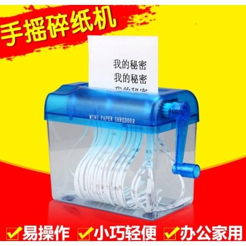 Plastic A6 Mini Silent Hand Paper Cut Office Manual Shredder Portable Small Document Shredder Machine