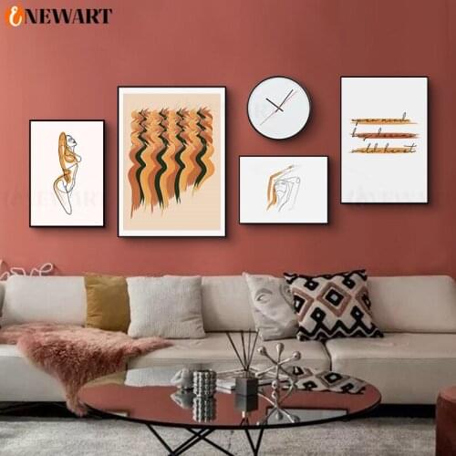 Simplicity Wall Art Original Ecology Canvas Painting Poster Print Women Living Room Picture Decoration Scandinavian Home Decor