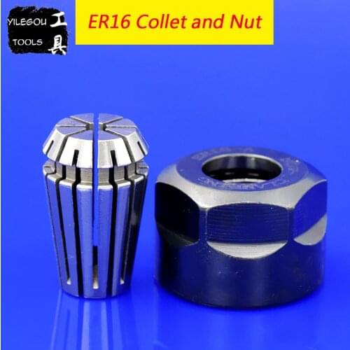 1 Set ER16 Spring Chuck and Nut For CNC Milling Lathe Machine-- Inner Bore Diameter 7 to 10mm