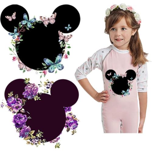 Lovely Mouse Head Iron Sticker Patches For Clothing Accessories DIY Stickers On T-Shirt For Kid Parches Termoadhesivos Applique