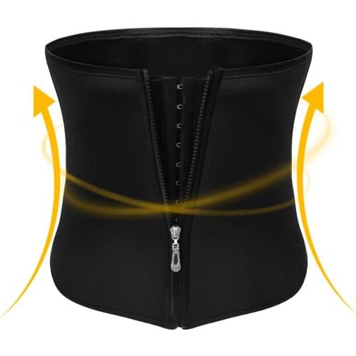 Waist Trainer Women Zipper Hook Body Shaper Belly Tummy Control Slimming Thermal Sauna Sweat Postpartum Corset Shapewear S-3XL