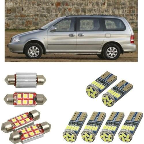 Interior led Car lights For Kia sedona mk2 gq minivan bulbs for cars License Plate Light 6pc