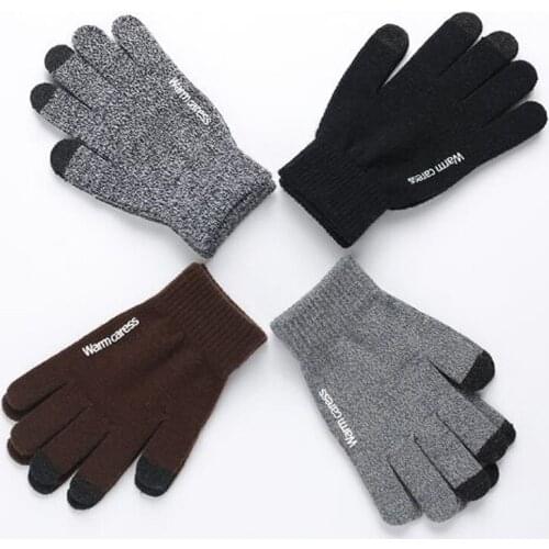 XEONGKVI Korean Lovers Dispensing Non-slip Knitting Touch Screen Gloves Autumn Winter Warm Brand Woolen Yarn Women Men Gloves