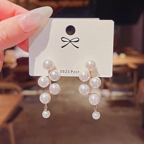 2021 MENGJIQIAO New Arrive Elegant After Hanging Drop Earrings For Women Ladies Fashion Wedding Pendientes Jewelry Gifts