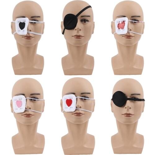 1Pc Cotton Anime Cosplay Costume Eyeshade Heart Embroidery Single Eye Mask Blindfold Eyepatch