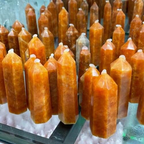 1000g Natural sunstone obelisk quartz crystal rod tip healing