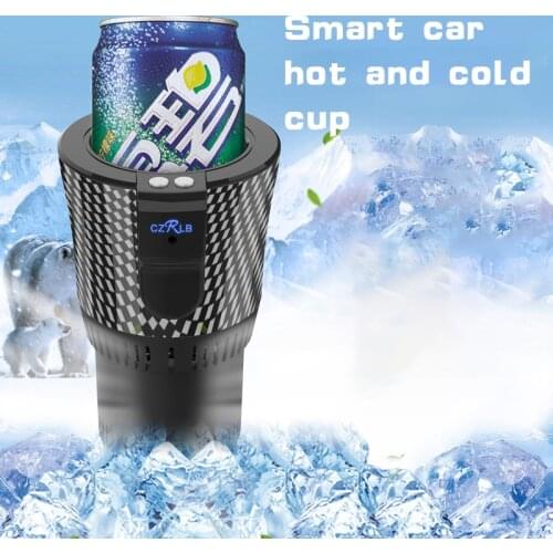 12V Smart Car Hot and Cold Cup Freezing Heating Portable Hot Cup Drink Holder Beverage Can Cooler Freezer Home Office Traveling