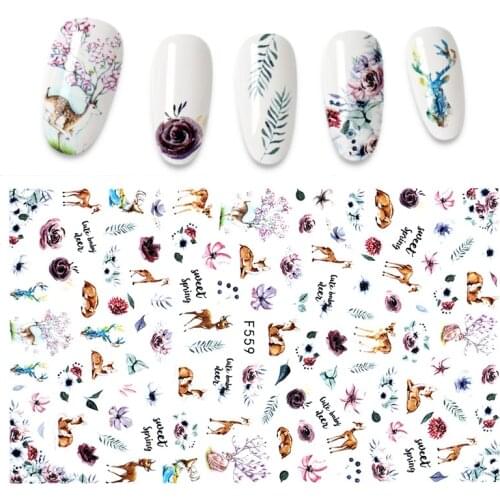 The New 3D Nail Sticker Cactus Firebird stickers for nail Foil Love Heart Design Nails Accessories Fashion Manicure Sticker