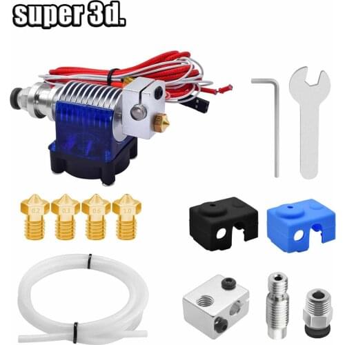 3D Printer V6 J-head Hotend with Cooling Fan for 1.75mm bowden Filament Extruder 0.2/0.3/0.4mm Nozzle 12/24V Parts Kit