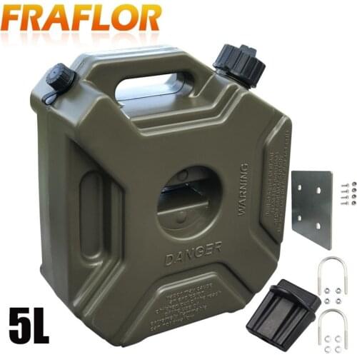 5L Liter Gas Canister Fuel Tank Jerry Cans Green Plastic Gas Diesel Petrol Oil Containers Gasoline Mount Car Motorcycle Jerrycan