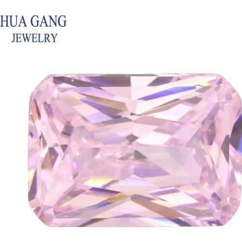 7A Light Pink Octangle Shape Cut CZ Stone Synthetic Gems Cubic Zirconia For Jewelry Size 3x4~18x25mm Free Shipping