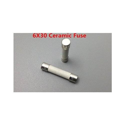 Free Shipping 100pcs/Lot Ceramic Fuse 1A 2A 3A 4A 5A 6A 8A 10A 15A 20A 25A 30A 250V 6mm * 30mm Fast Blow