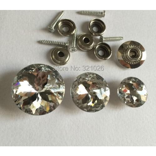 Free shipping 50PCS/LOT 18MM/20MM/25MM/30MM Redbud Crystal Glass Screw Nails/Sofa Buttons/Decoration Tacks, DIY Accessory