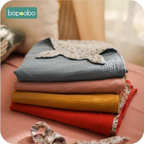 Bopoobo Soft Newborn Baby Wrap Blankets 100% Cotton Baby Sleeping Bag Multicolor Floral Bath Blanket Sleeping Swaddle Blanket