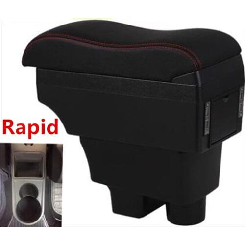 For Rapid armrest box central Store content Storage Rapid school armrests box with cup holder ashtray USB interface