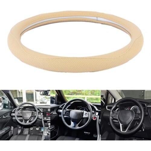 Car Steering Wheel Cover Durable Microfiber Faux Leather Embossed Steering Wheel Protector for Vehicles