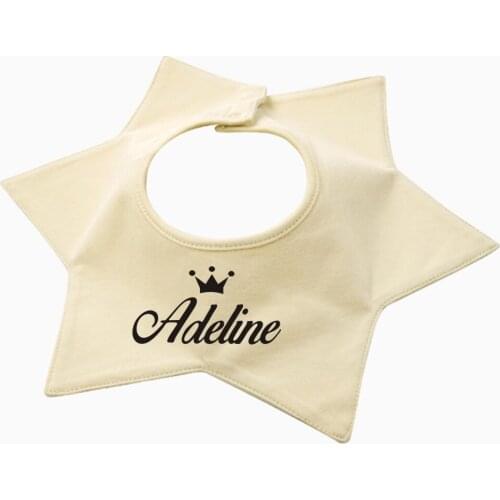 Personalized Baby Boy Bibs Newborn Baby Shower Gift Six-pointed Star Custom Your Text Baby Bib Baby Girl Gift Feeding Smock Bibs