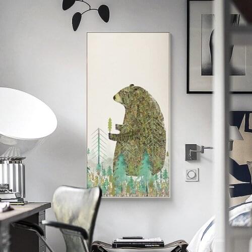 Cartoon Forest Animals Poster Prints Deer Fox Bear Canvas Painting On The Wall For Kids Bedroom Nursery Art Picture Home Decor