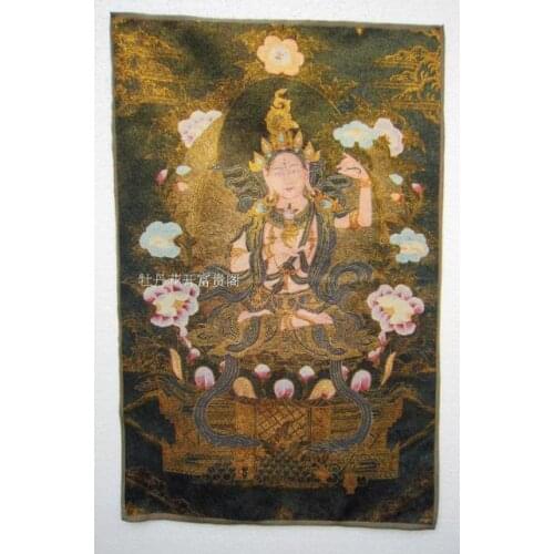 Chinese collection the Thangka embroidery Buddha diagram