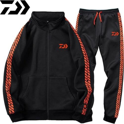 Daiwa Spring Autumn Fishing Suit Cotton Outdoor Camping Hiking Sport Set Clothes Fishing Jacket Pants Suit Daiwa Fishing Clothes