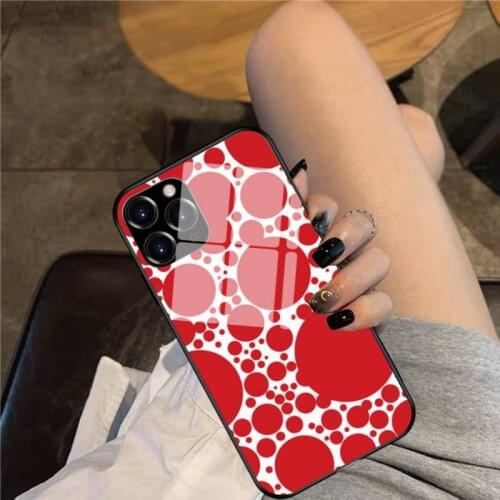 Red Polka Dots Pattern Phone Case Glass Phone Case For iphone 12 11 Pro Max XS XR X 8 7 Plus SE2 Case