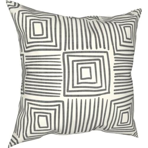 Cream And Grey Pillowcase Home Decorative Geometric Simple Cushions Throw Pillow for Home Polyester Double-sided Printing