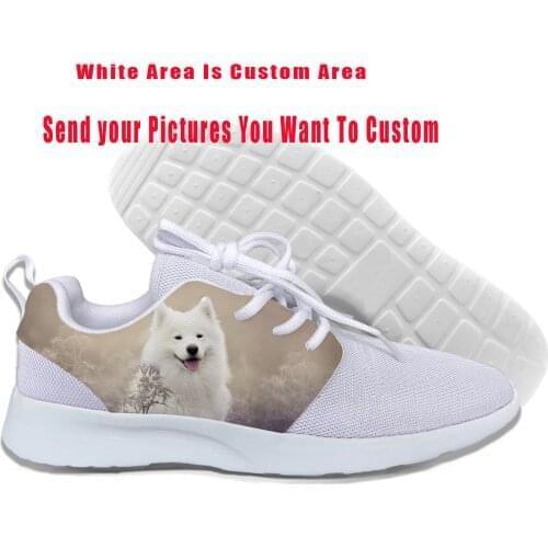American Eskimo Dog Cut kawaii Harajuku Lightweight Sport Running Mesh Shoes Men Women Casual Breathable Sneakers