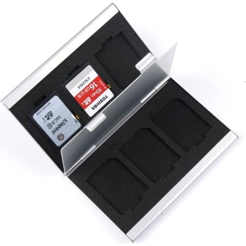 Metal MMC Memory Card Aluminum Storage Box Camera 6 Case for SD MMC TF Memory Card Storage Card Holder Case