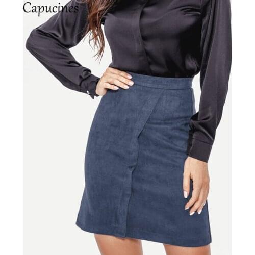 Fashion High Waist Suede Skirt Autumn Winter Sexy Mini Women Skirt Ladies Casual Slim A-Line Solid Faux Leather Skirts