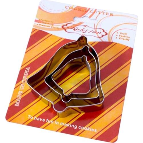 Bell 3-piece Set Cookie Cutter Stainless Steel Biscuit Knife Baking Fruit Kitchen Tools Mold Embossing Printing
