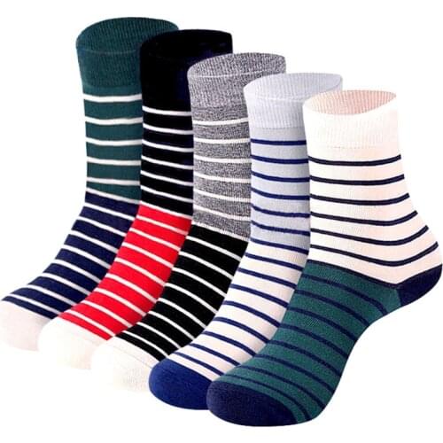 5 Pairs Mens Long Socks With Print Colorful Spring Autumn Soft Warm Funny Socks Men Striped Art Socks Hip Hop Meias Calcetines