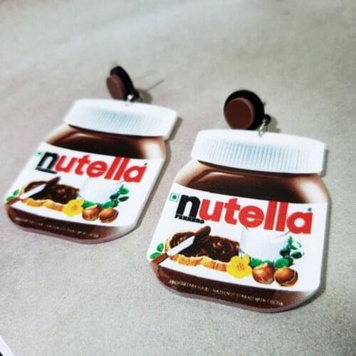 New Exaggerated Funny Chocolate Cream Bottle Acrylic Drop Earrings Lovely Food Dangle Earrings Fashion Jewelry Brincos for F