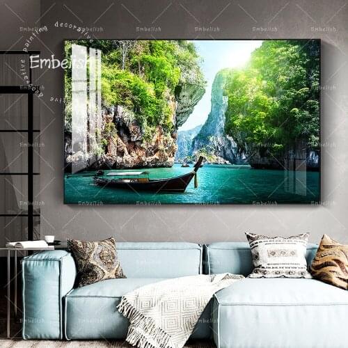New Design Waterfall Lake Landscape HD Spray On Canvas Paintings For Living Room Modern Home Decor Pictures Wall Art Posters